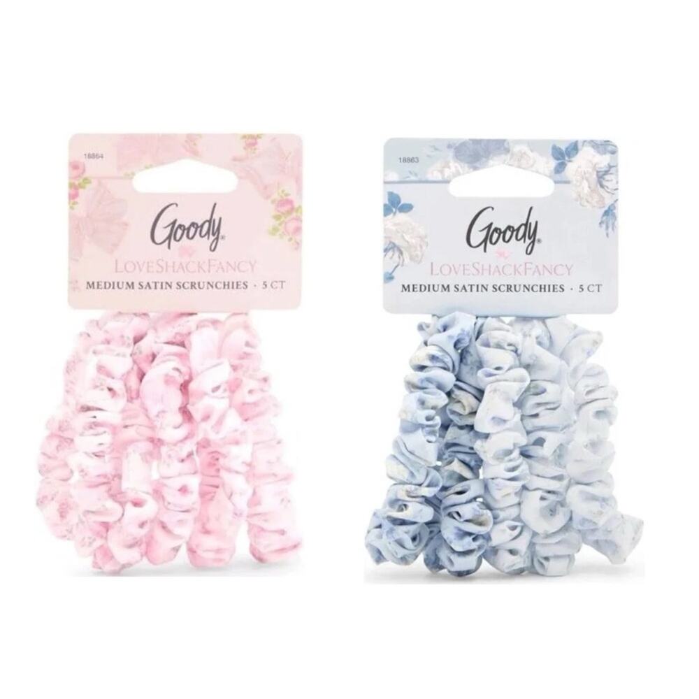 10 pc set Goody x LoveShackFancy Skinny Satin Scrunchies